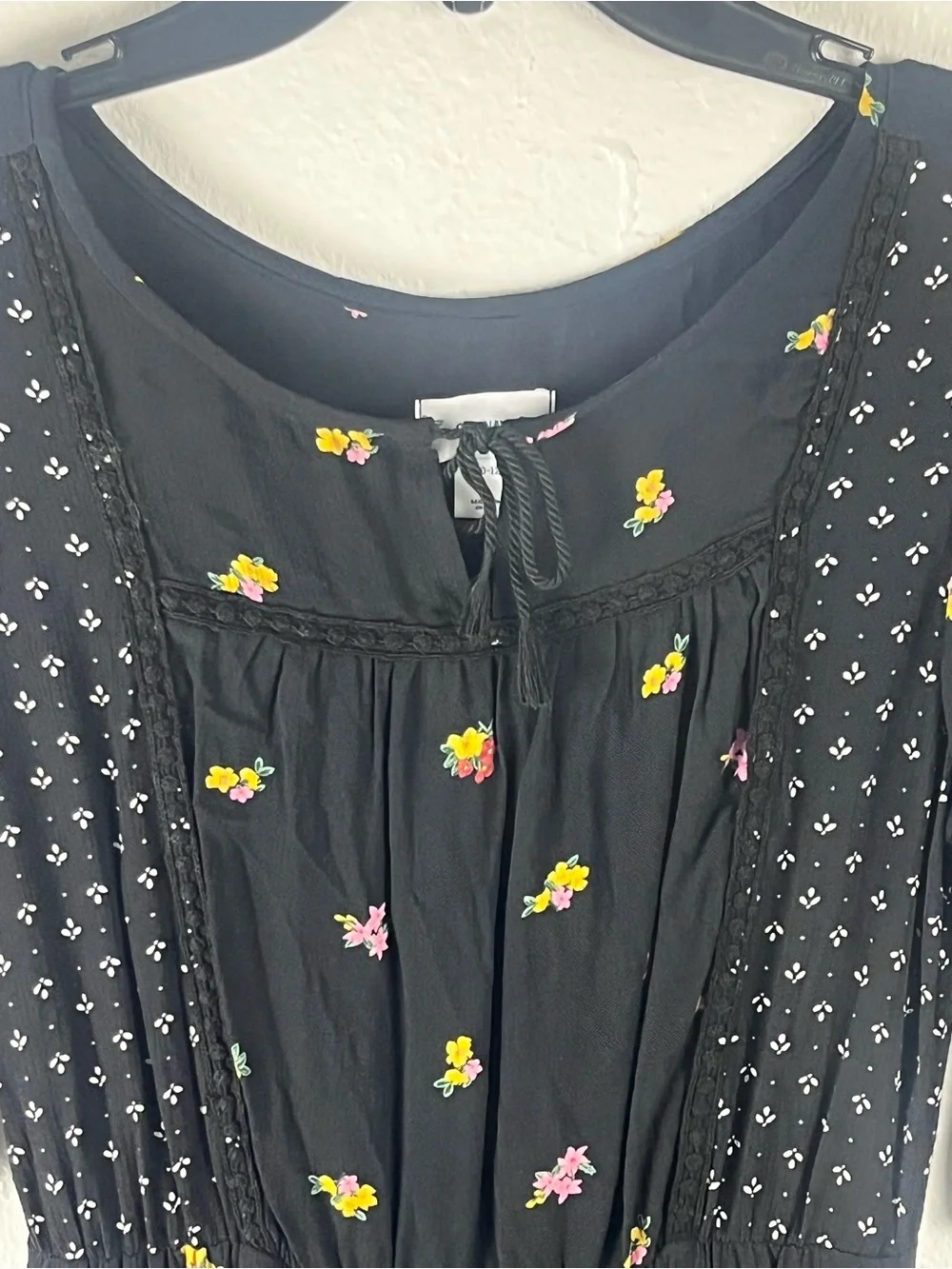 OLD NAVY Black Floral Mixed Prints Girls Dress Size Large